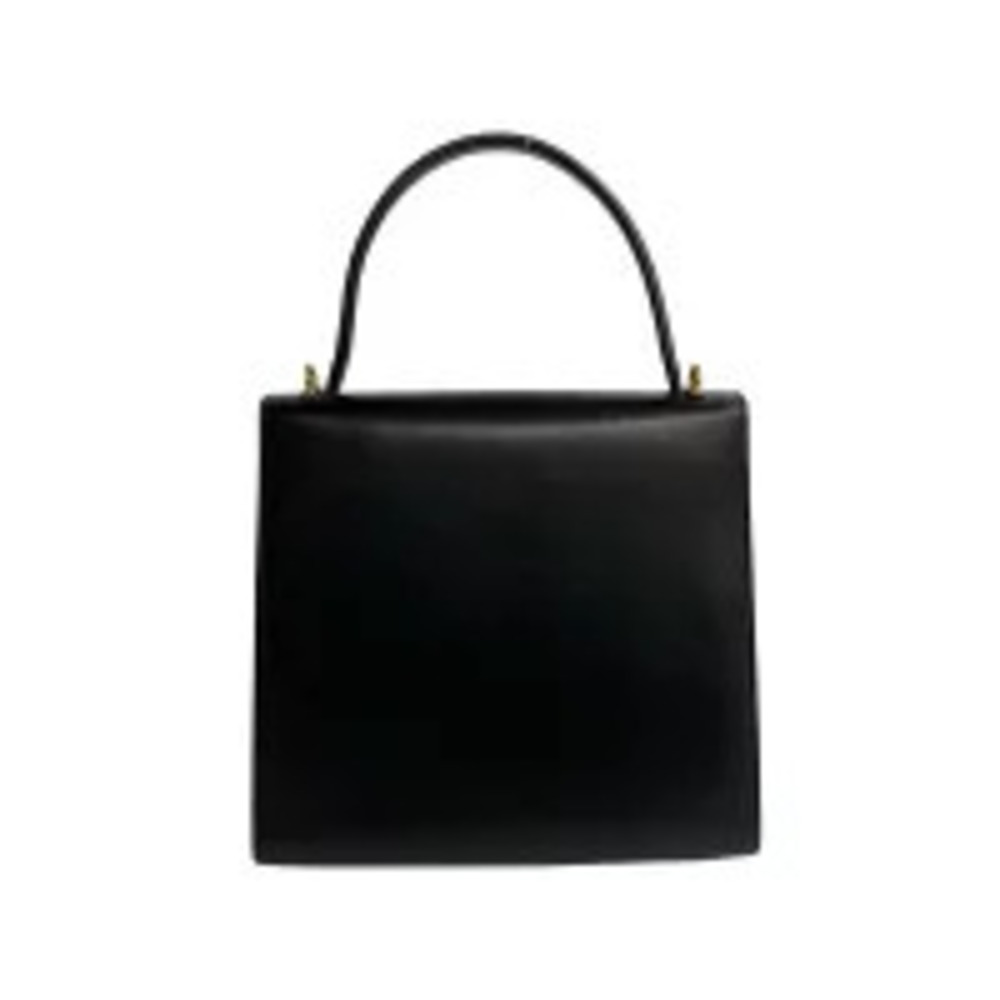 CELINE Circle Logo Calf Leather Handbag Tote Bag Shoulder Navy Blue - Picture 5 of 10